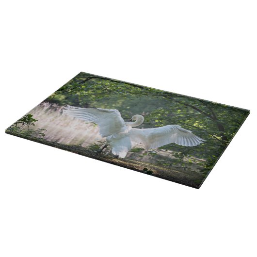 Swan met Wings Spread Snijplank (Hoek)