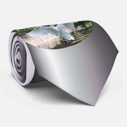 Swan met Wings Spread Stropdas (Opgerold)