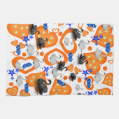 Swan Orange Hearts Serviette de cuisine (Horizontal)