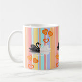 Swan Oranje Hearts Stripe Mok (Links)