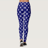 Swan Pattern 02 - Wit op Deep Navy Blue Leggings (Achterkant)