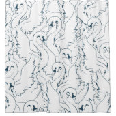 Swan Pattern Seamless swan, patroon, abstract, rug Douchegordijn (Voorkant)