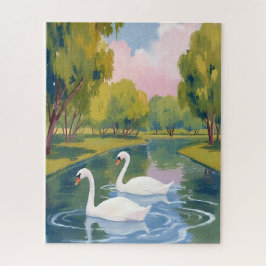 Swan Pond Boston Common Massachusetts Watercolor Legpuzzel