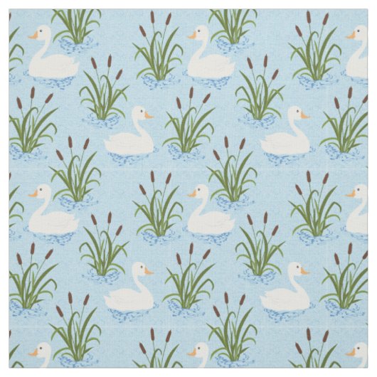 Swan Pond Pattern Stof (Swatch)