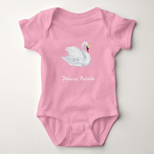 Swan Princess and Baby's Name Baby Bodysuit (Voorkant)