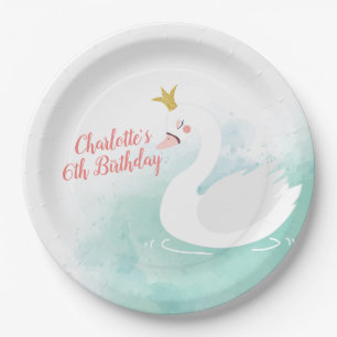 Swan Princess Birthday Borden, meer van Swan Papieren Bordje