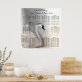 Swan Princess Elegant Wedding Table Seat Poster (Keuken)