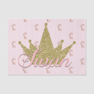Swan Princess Gold Glitter Crown Birthday Party Tissuepapier