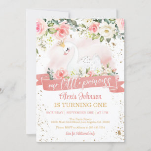 Swan Princess Invitation d'anniversaire