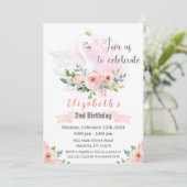 Swan Princess Invitation de fête d'anniversaire (Debout devant)