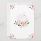 Swan Princess Invitation de fête d'anniversaire (Dos)