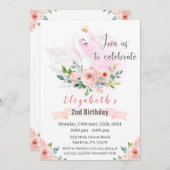 Swan Princess Invitation de fête d'anniversaire (Devant / Derrière)