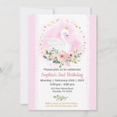 Swan Princess Invitation de fête d'anniversaire (Devant)