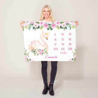  Swan Princess Naam Baby Maanden Meisjes Fleece Deken