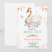 Swan princess party invitation (Devant / Derrière)