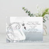 Swan Princess Silver & White Elegance Invitations (Debout devant)