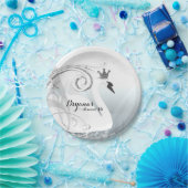 Swan Princess Silver & White Elegant Custom Party Papieren Bordje (Feest)