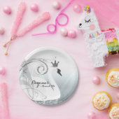 Swan Princess Silver & White Elegant Custom Party Papieren Bordje (Feest)