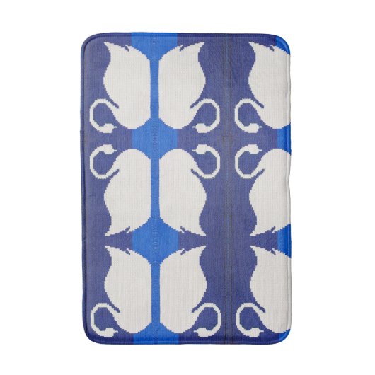 Swan Reflection in Blue Lake Artisan Crochet Print Badmat (Voorkant Verticaal)