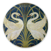 Swan, Rush en Iris door Walter Crane Keramische Knop (Voorkant)