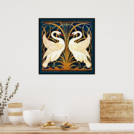 Swan, Rush en Iris,  ontwerp Poster (Keuken)