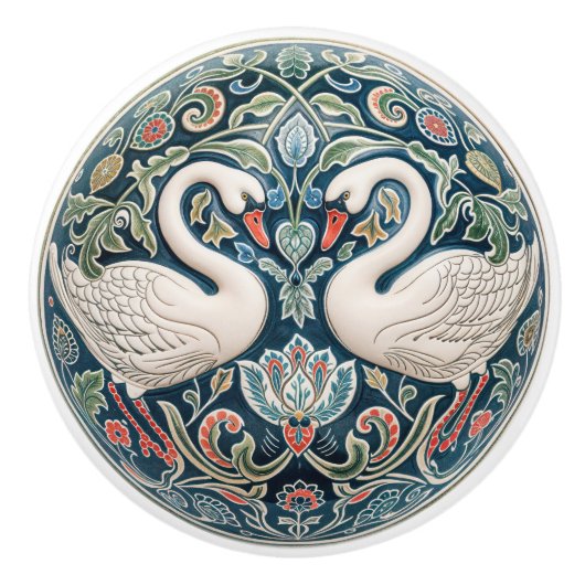 Swan Serenade Keramische Knob Pull Keramische Knop (Voorkant)