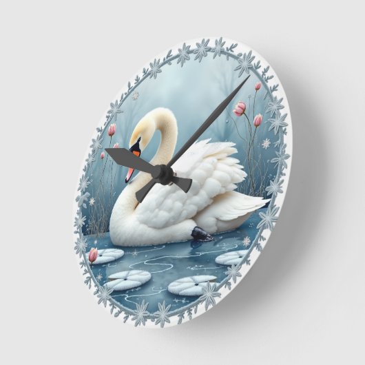Swan Serenity Wall Clock Ronde Klok (Hoek)