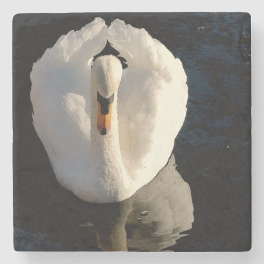 Swan Stenen Onderzetter (Voorkant)
