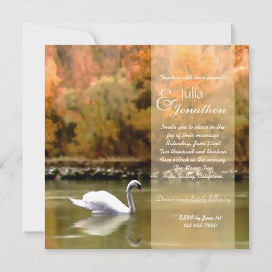 Swan sur le Danube Faire-part de mariage (Devant)