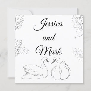 Swan Theme Wedding Enclosure Card Kaart