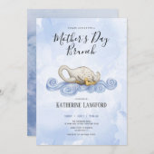 Swan waterverf moederdag brunch kaart (Voorkant / Achterkant)