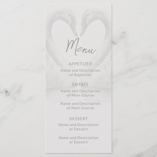 Swan Wedding Flat Menu (Voorkant)