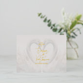 Swan Wedding Folie Invitation Briefkaart (Staand Voorkant)