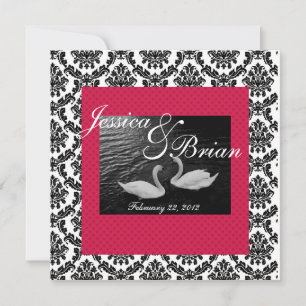 Swan Wedding of Verloving Invitting Damask Re Kaart