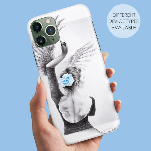 Swan Woman danser Elegant Ballet Surreal art iPhone 11 Hoesje