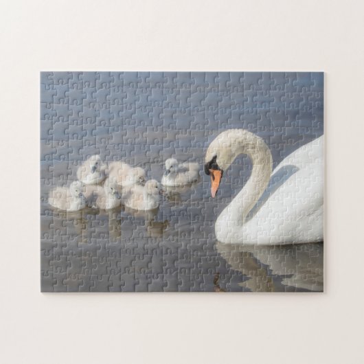 Swan & Young Cygnets Legpuzzel (Horizontaal)