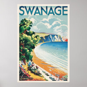 Swanage Groot-Brittannië Vintage Reisposter Aangep Poster