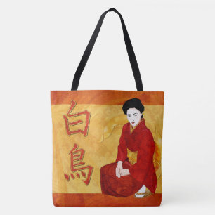 SwanGeisha Japanse Folk Art Tote Bag