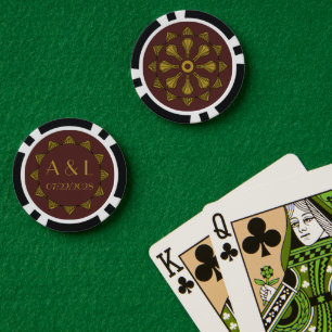Swanky Art Deco in het rood Poker Chips