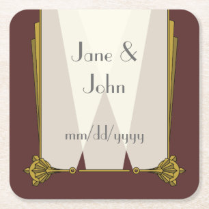 Swanky Art Deco in Red Paper Onderzetter