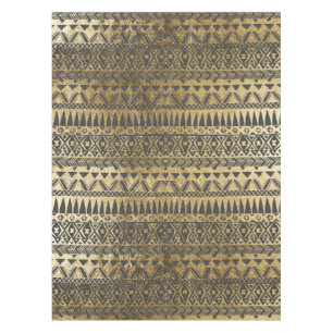 Swanky Faux Gold en Black Hand Drawn Aztec Tafelkleed