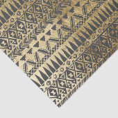Swanky Faux Gold en Black Hand Drawn Aztec Tissuepapier (Detail)