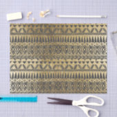 Swanky Faux Gold en Black Hand Drawn Aztec Tissuepapier (Craft)