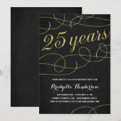 Swanky Faux Gold Foil 25th Birthday Kaart (Voorkant / Achterkant)