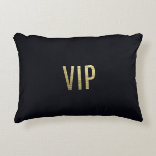 Swanky Faux Gold Leaf Foil "VIP" Typografie Decoratief Kussen