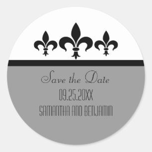 Swanky Fleur De Lis Économisez Stickers Date