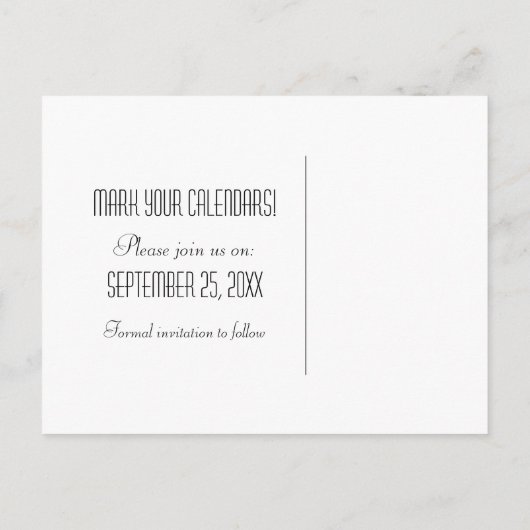 Swanky Fleur De Lis Enregistrer la date Carte post (Dos)