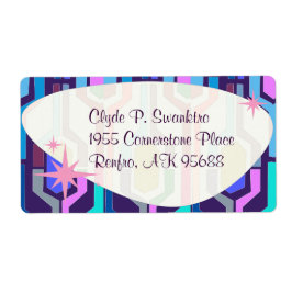 Swanky Pattern Fun Retro Luxe Art Design Etiket