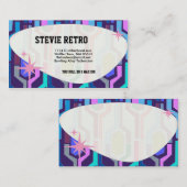 Swanky Retro Blue Visitekaartje (Voorkant / Achterkant)