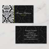 Swanky Sage #2 Black Damask Chic Visitekaartje (Voorkant / Achterkant)